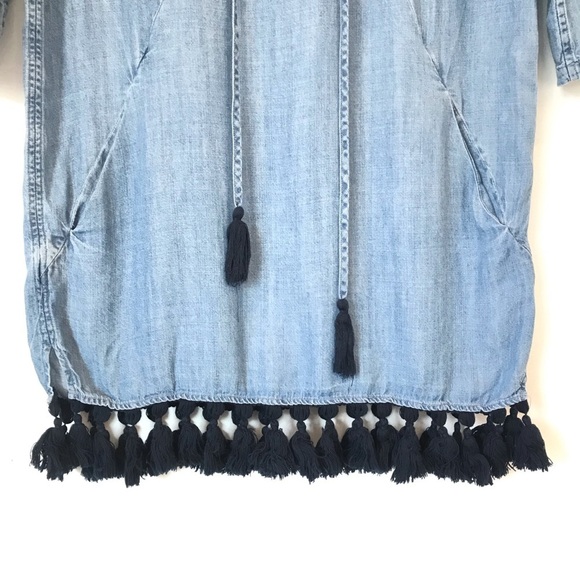 Rails XS Alicia Denim Chambray Tassel Shift Dress - Picture 5 of 8